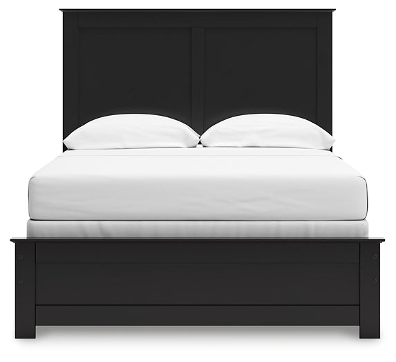 Panel Bed With Mirrored Dresser