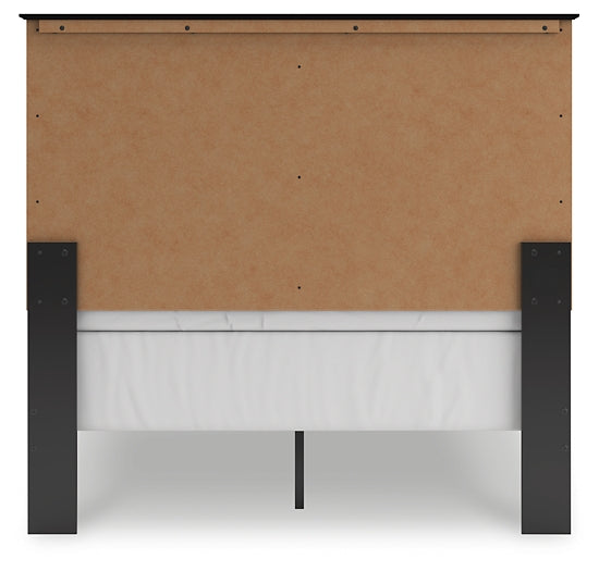 Panel Bed With Mirrored Dresser