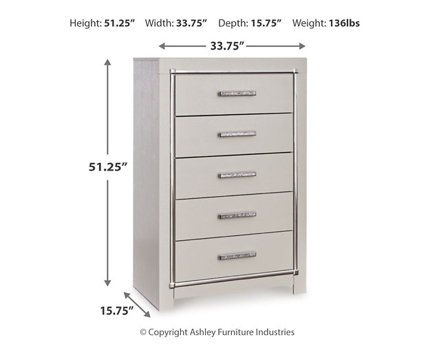 Zyniden Upholstered Panel Headboard With Mirrored Dresser And Chest