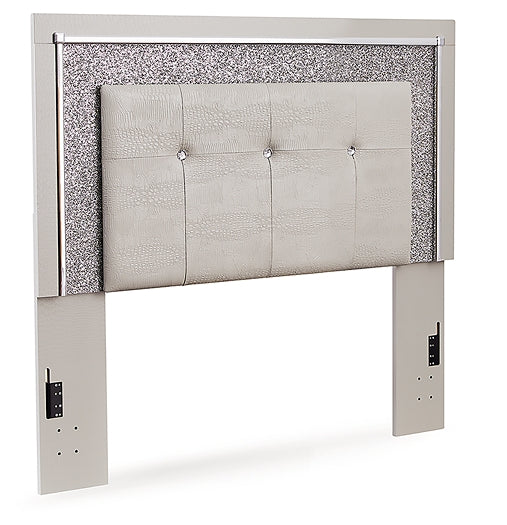 Zyniden Upholstered Panel Headboard With Mirrored Dresser And Nightstand