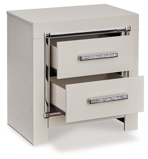Zyniden Upholstered Panel Headboard With Mirrored Dresser And Nightstand