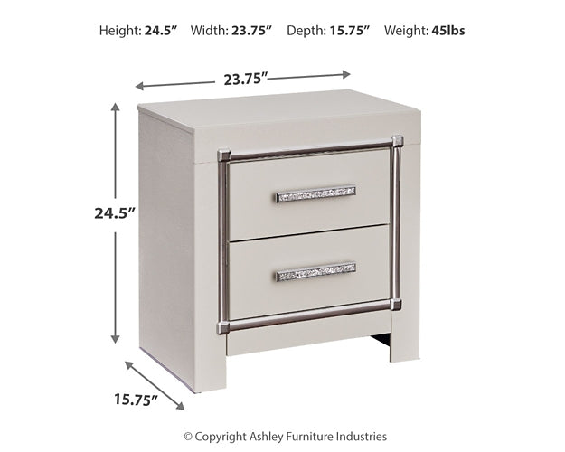 Zyniden Upholstered Panel Headboard With Mirrored Dresser And Nightstand