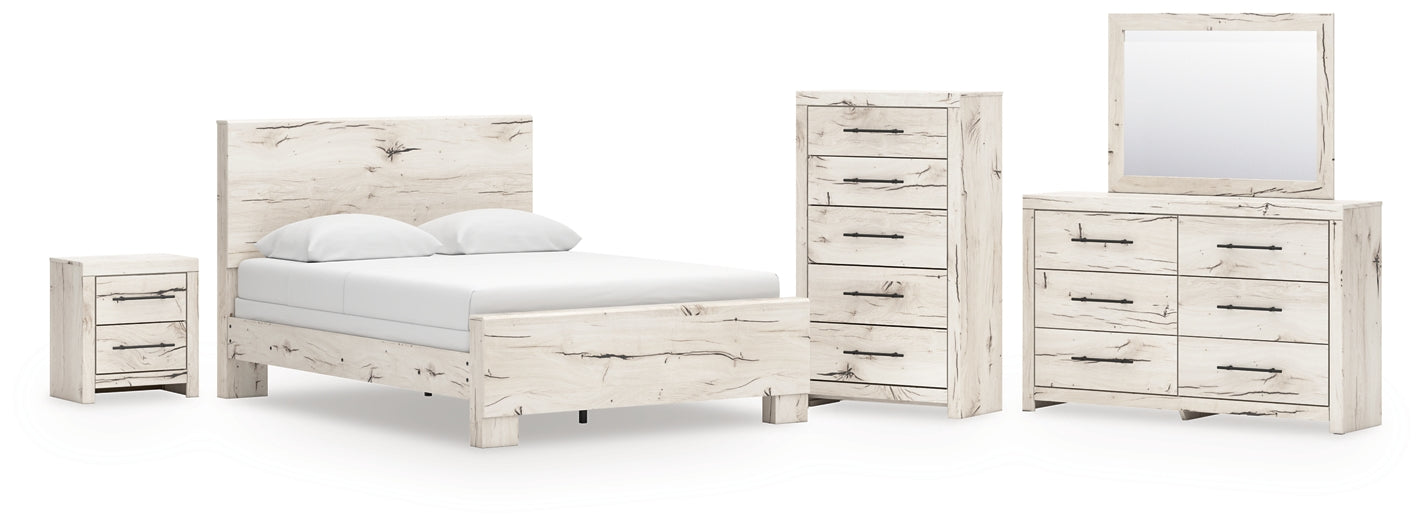 Panel Bed With Mirrored Dresser, Chest And Nightstand