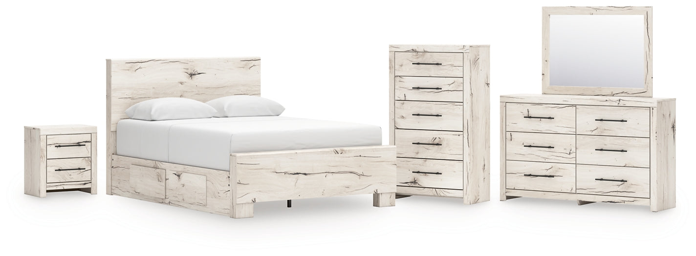 Panel Bed With Mirrored Dresser, Chest And Nightstand