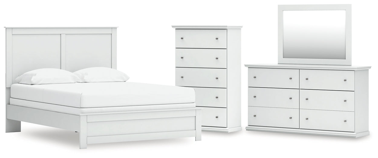 Bostwick Shoals Panel Bed With Mirrored Dresser And Chest