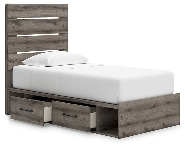 Graystorm Panel Storage Bed With Mirrored Dresser And Chest