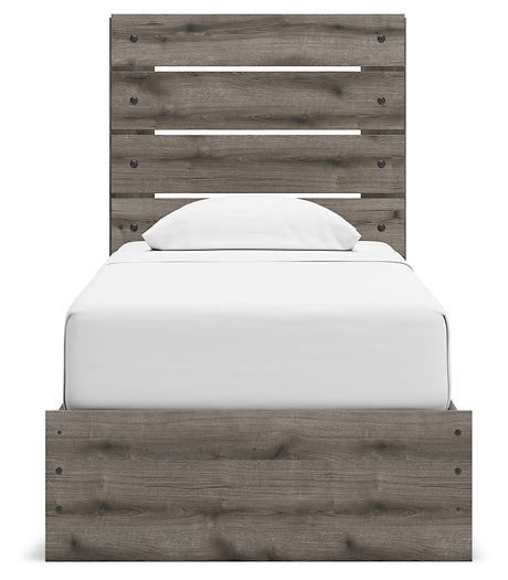 Graystorm Panel Storage Bed With Mirrored Dresser And Chest