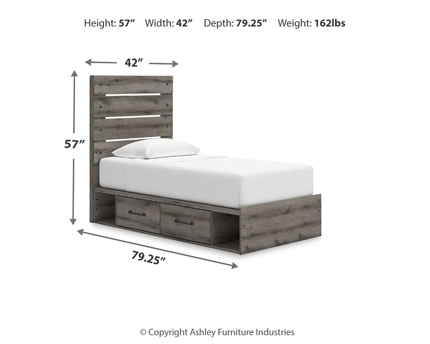 Graystorm Panel Storage Bed With Mirrored Dresser And Chest