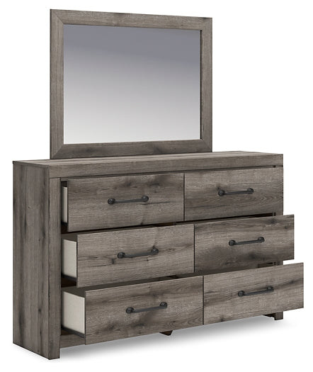 Graystorm Panel Bed With Mirrored Dresser And Chest