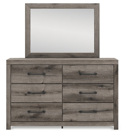 Graystorm Panel Bed With Mirrored Dresser And Chest