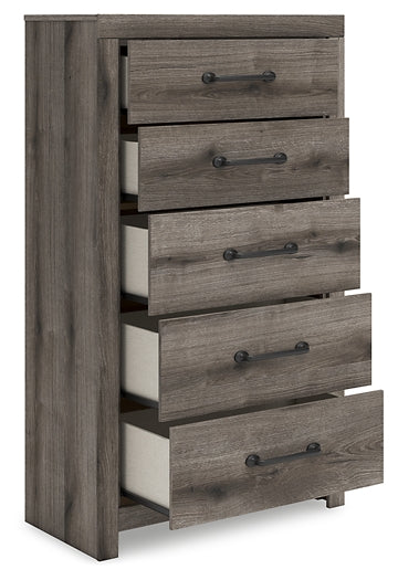 Graystorm Panel Bed With Mirrored Dresser And Chest