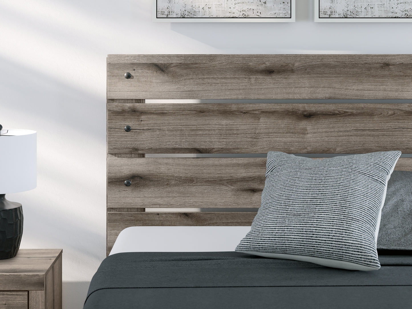 Graystorm Panel Bed With Mirrored Dresser And Chest