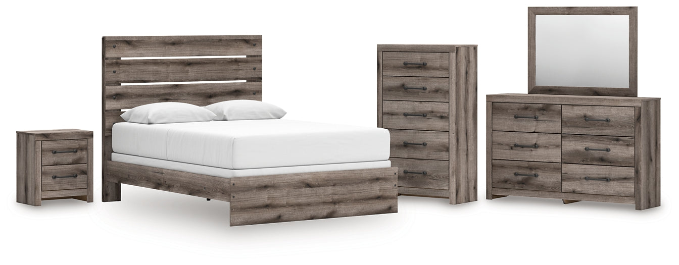 Graystorm Panel Bed With Mirrored Dresser, Chest And Nightstand