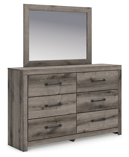 Graystorm Panel Bed With Mirrored Dresser And Chest