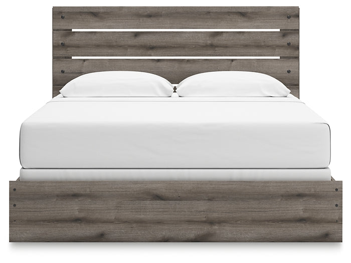Graystorm Panel Bed With Mirrored Dresser And Chest
