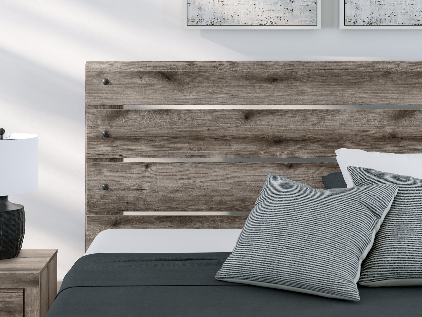 Graystorm Panel Bed With Mirrored Dresser And Chest