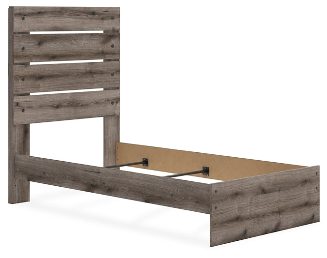 Graystorm Panel Bed With Mirrored Dresser And Chest