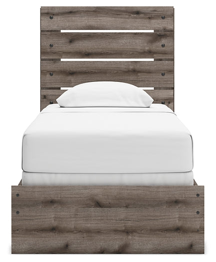 Graystorm Panel Bed With Mirrored Dresser And Nightstand