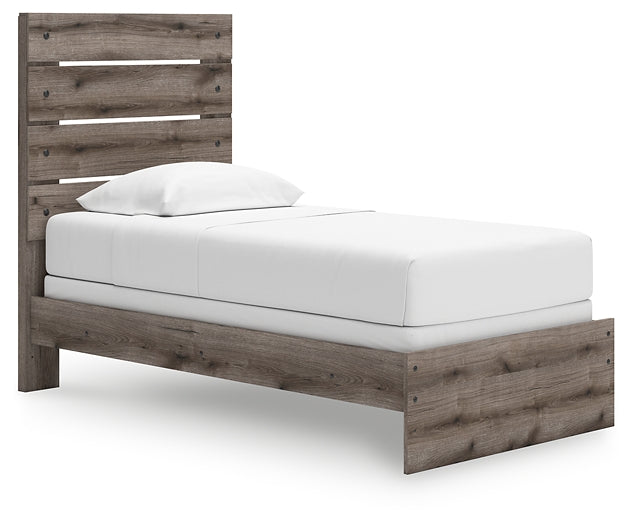 Graystorm Panel Bed With Mirrored Dresser And Nightstand
