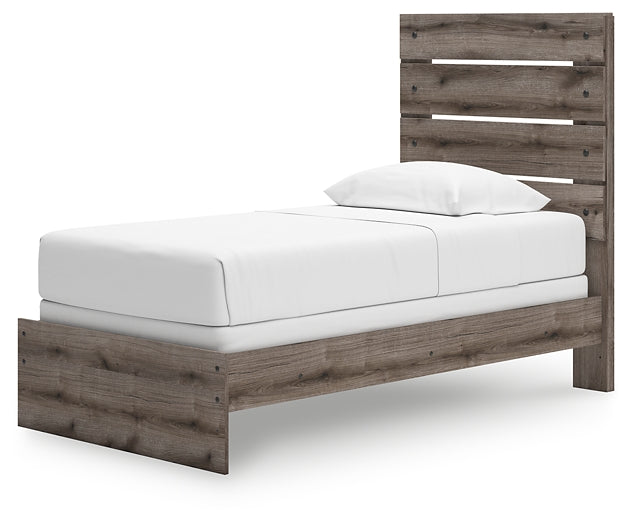 Graystorm Panel Bed With Mirrored Dresser And Nightstand