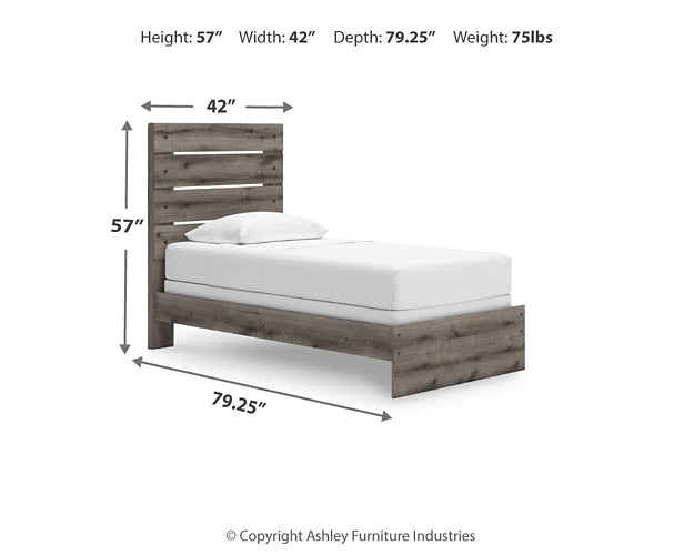Graystorm Panel Bed With Mirrored Dresser And Nightstand
