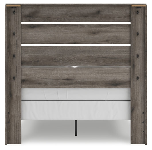 Graystorm Panel Bed With Mirrored Dresser And Chest