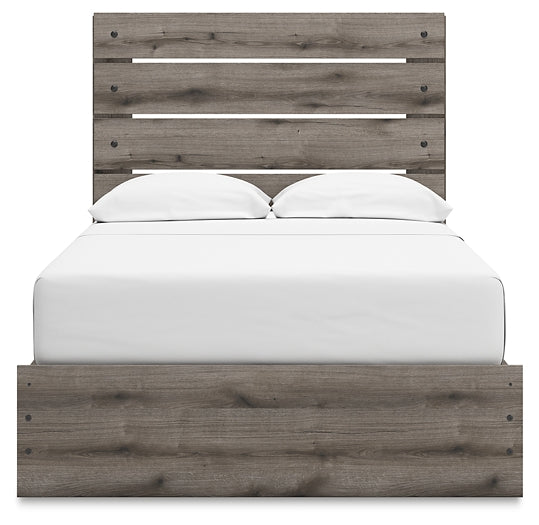 Graystorm Panel Bed With Storage With Mirrored Dresser And Nightstand