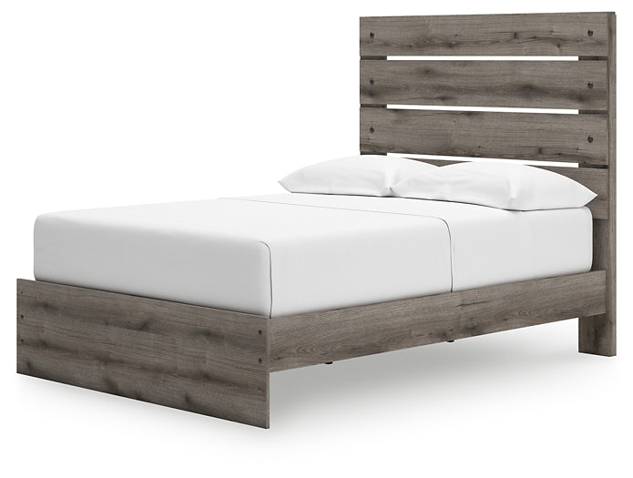 Graystorm Panel Bed With Storage With Mirrored Dresser And Chest