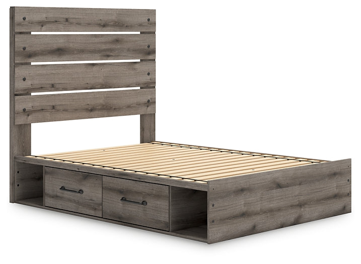 Graystorm Panel Bed With Storage With Mirrored Dresser, Chest And Nightstand