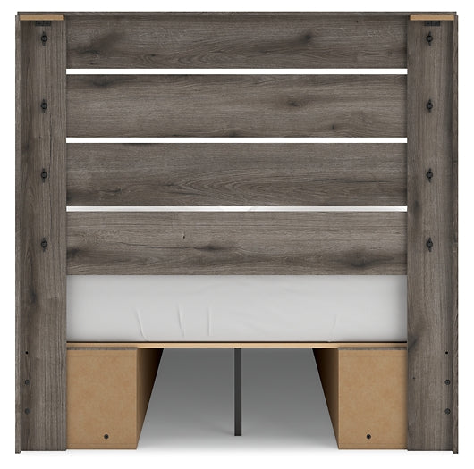 Graystorm Panel Bed With Storage With Mirrored Dresser, Chest And Nightstand