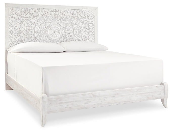 Paxberry  Panel Bed With Mirrored Dresser And Chest