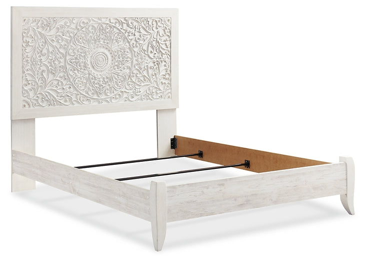 Paxberry  Panel Bed With Mirrored Dresser And Chest