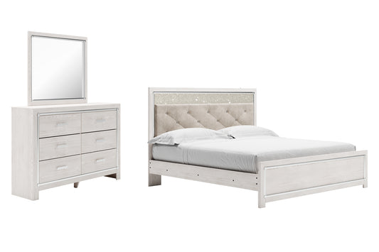 Altyra Panel Bed With Mirrored Dresser