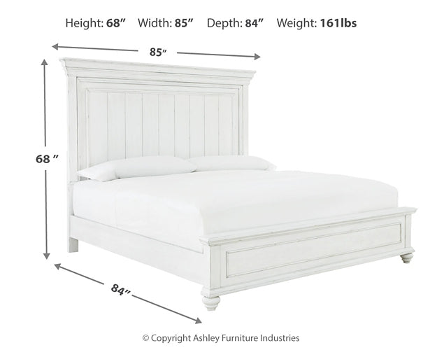 Kanwyn  Panel Bed With Mirrored Dresser