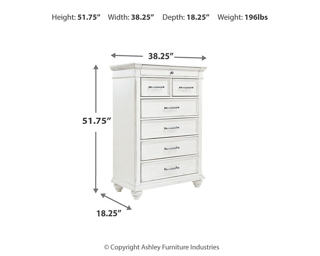 Kanwyn  Panel Bed With Mirrored Dresser And Chest