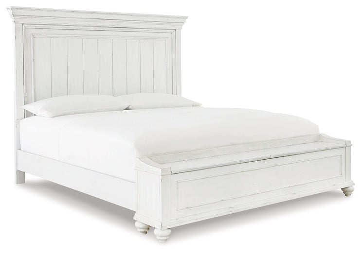 Kanwyn  Panel Bed With Storage With Mirrored Dresser And Chest