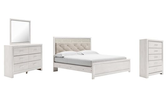 Altyra Panel Bed With Mirrored Dresser And Chest