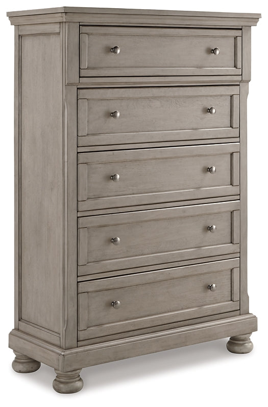Lettner California  Panel Bed With Mirrored Dresser, Chest And Nightstand