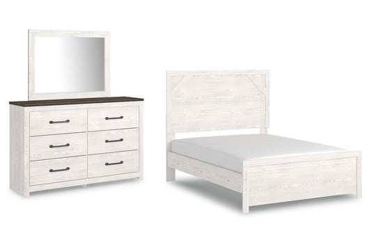 Gerridan  Panel Bed With Mirrored Dresser