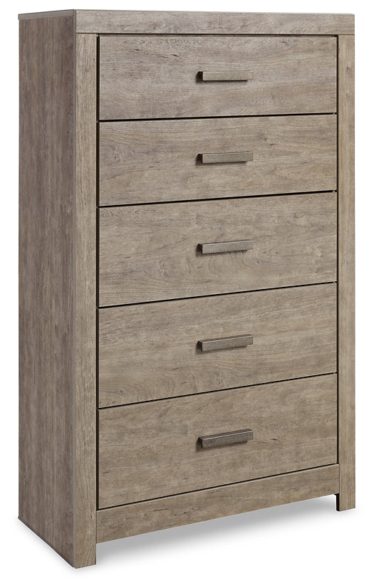Culverbach  Panel Bed With Mirrored Dresser, Chest And Nightstand