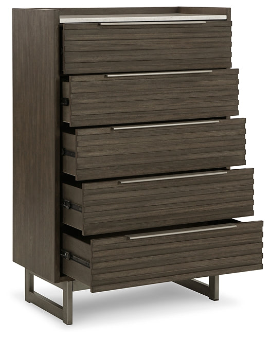Arkenton California  Panel Bed With Mirrored Dresser, Chest And Nightstand
