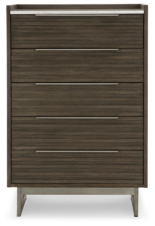 Arkenton California  Panel Bed With Mirrored Dresser, Chest And Nightstand