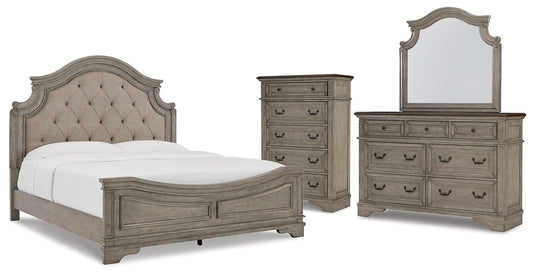 Lodenbay California Panel Bed With Mirrored Dresser And Chest