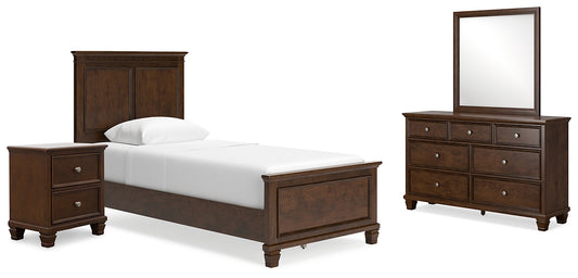 Danabrin Panel Bed With Mirrored Dresser And Nightstand