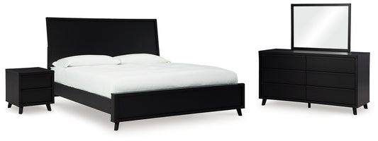 Danziar Panel Bed With Mirrored Dresser And Nightstand