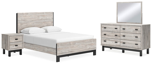 Vessalli Panel Bed With Mirrored Dresser And Nightstand