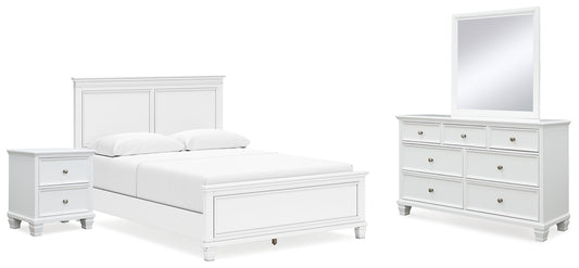 Fortman Panel Bed With Mirrored Dresser And Nightstand