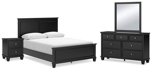 Lanolee Panel Bed With Mirrored Dresser And Nightstand