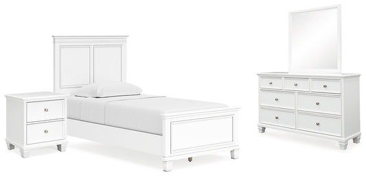 Fortman Panel Bed With Mirrored Dresser And Nightstand
