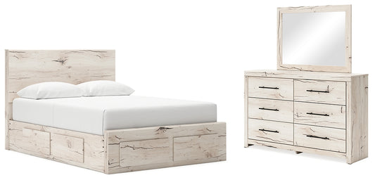 Lawroy Panel Storage Bed With Mirrored Dresser